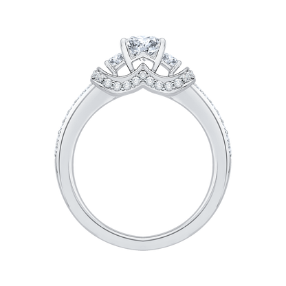 Diamond Three-Stone Engagement Ring In 14K White Gold