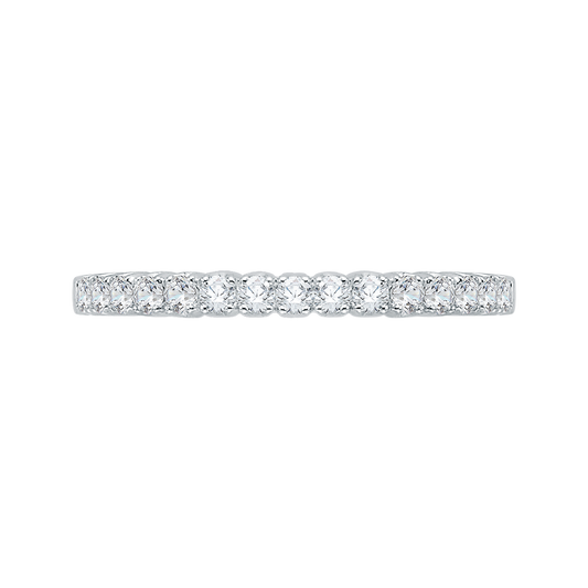 Round Diamond Wedding Band in 14K White Gold