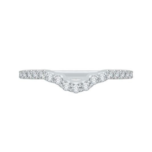 Round Diamond Half-Eternity Wedding Band in 14K White Gold