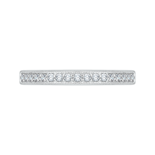 Round Diamond Wedding Band in 14K White Gold