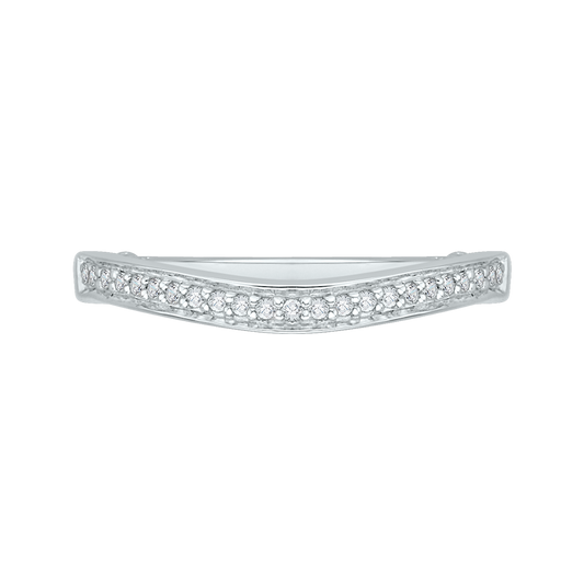 Round Diamond Wedding Band in 14K White Gold
