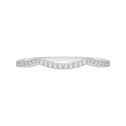 14K White Gold Round Diamond Wedding Band