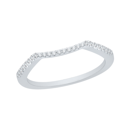 14K White Gold Round Diamond Wedding Band