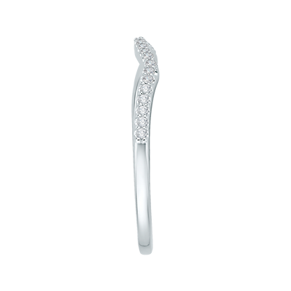 14K White Gold Round Diamond Wedding Band