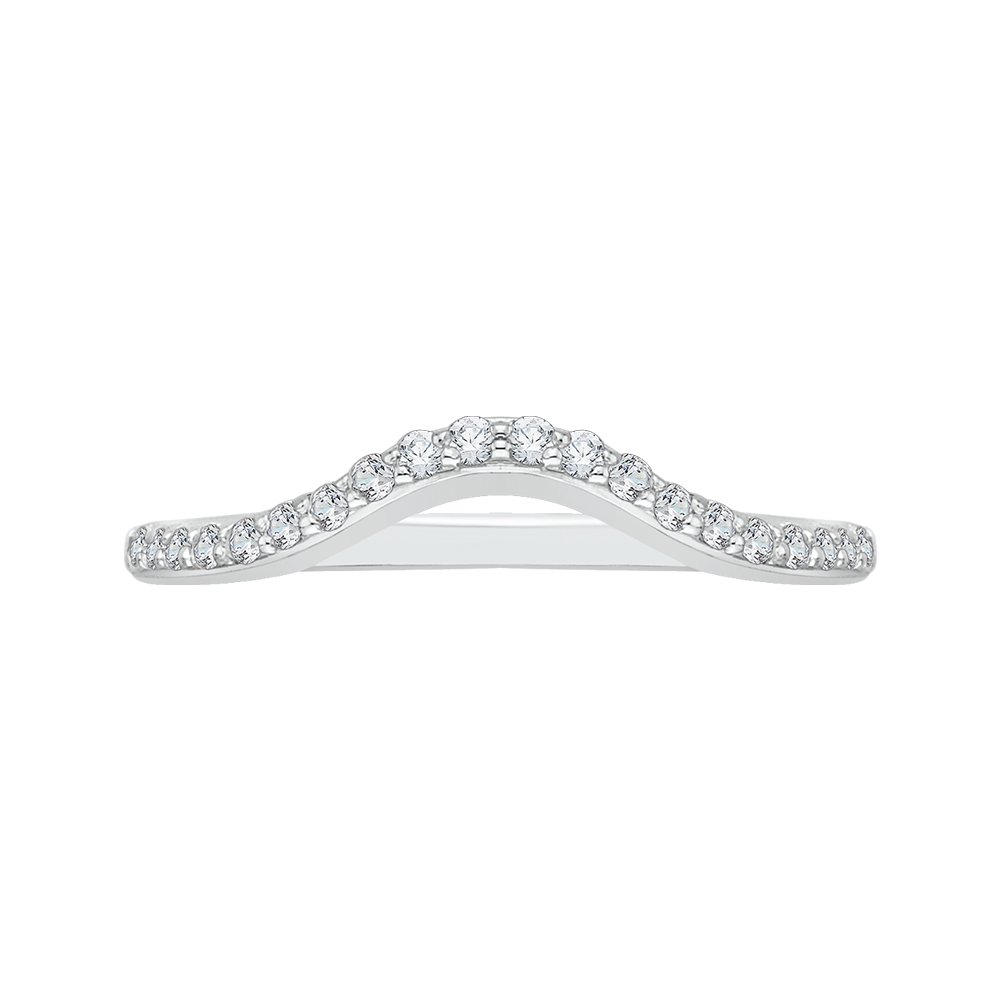 Round Diamond Wedding Band in 14K White Gold