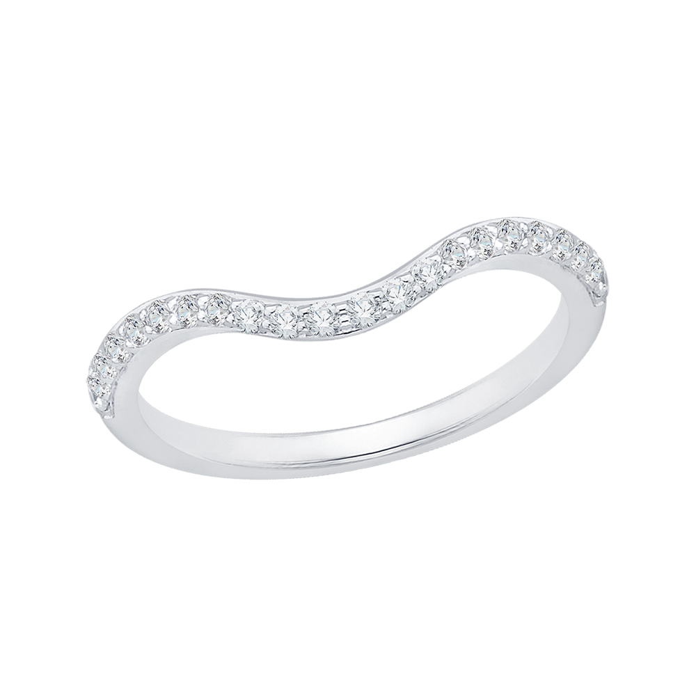 Round Diamond Wedding Band in 14K White Gold