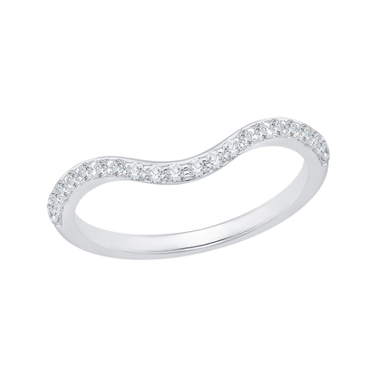 Round Diamond Wedding Band in 14K White Gold