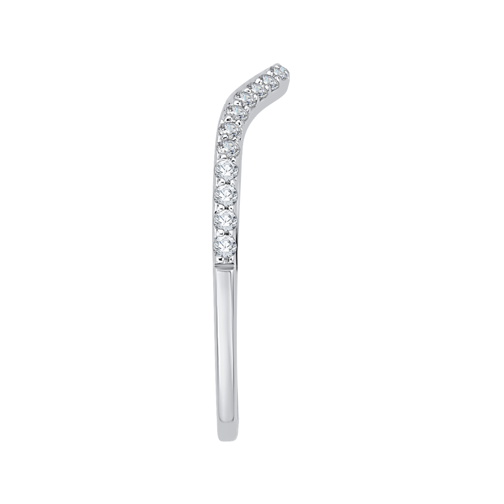 Round Diamond Wedding Band in 14K White Gold