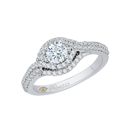 Round Diamond Engagement Ring in 14K White Gold