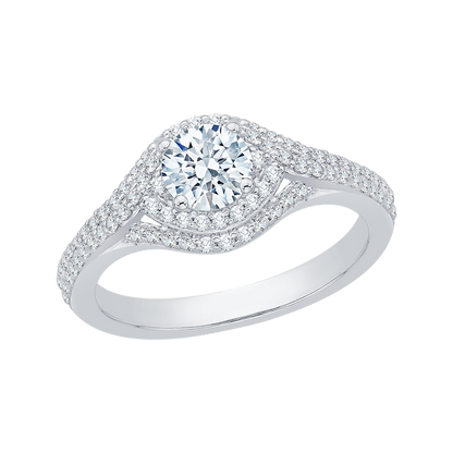 Round Diamond Engagement Ring in 14K White Gold