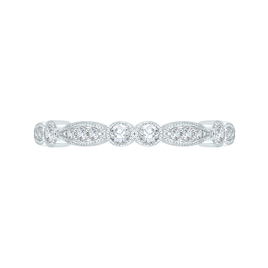 Round Diamond Wedding Band in 14K White Gold