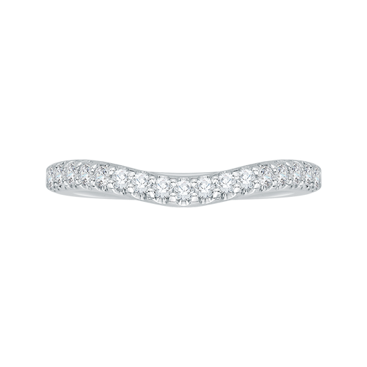 Round Diamond Wedding Band in 14K White Gold