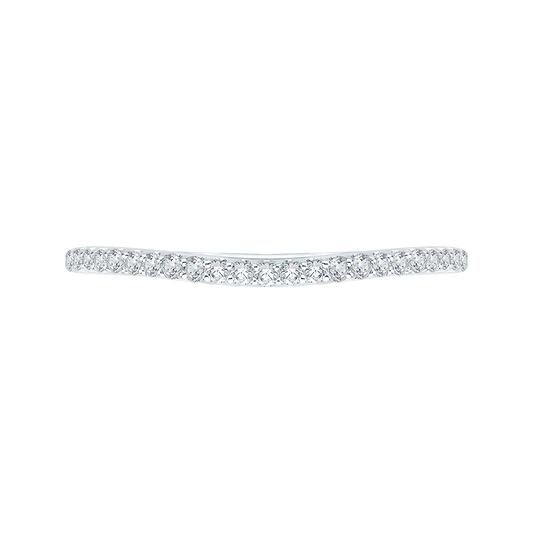 Round Diamond Wedding Band in 14K White Gold