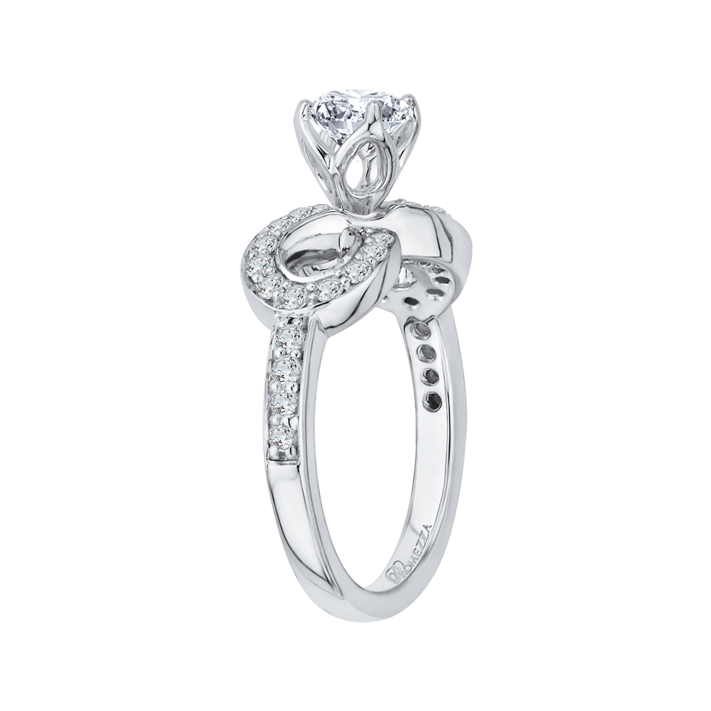 Round Diamond Infinity Engagement Ring in 14K White Gold