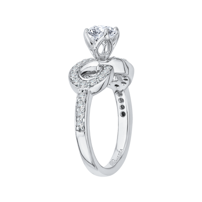 Round Diamond Infinity Engagement Ring in 14K White Gold