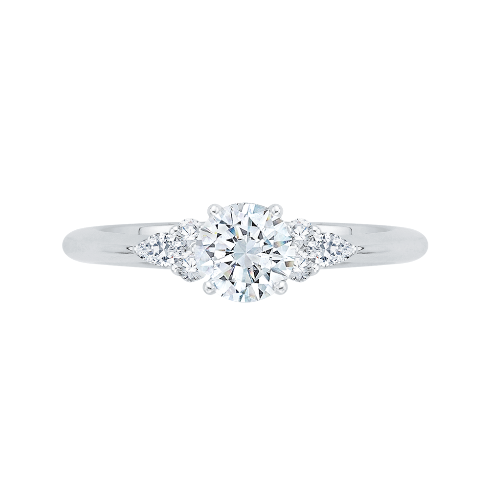 Round Diamond Engagement Ring in 14K White Gold