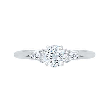 Round Diamond Engagement Ring in 14K White Gold