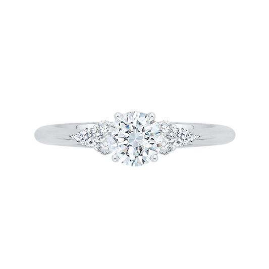 Round Diamond Engagement Ring in 14K White Gold