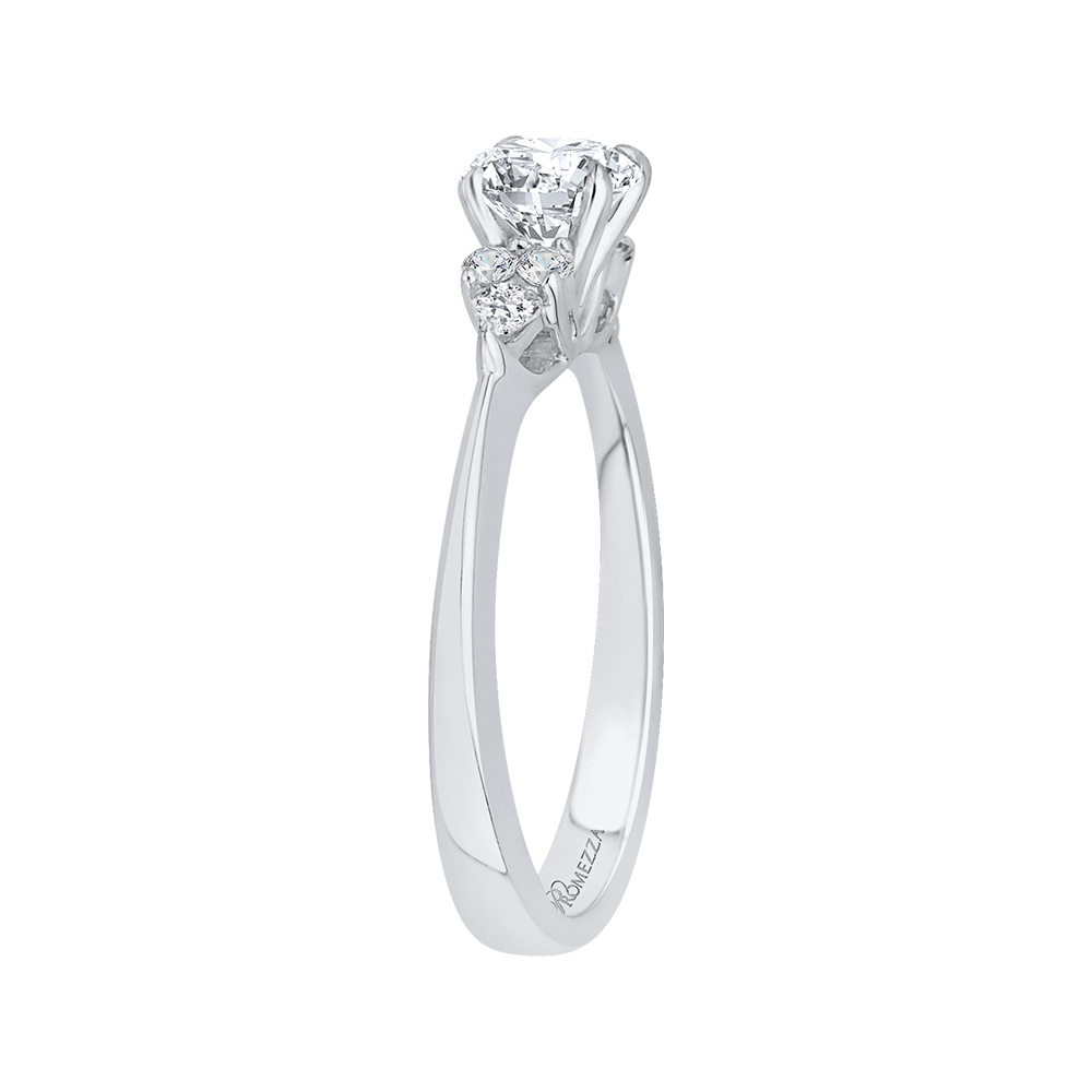 Round Diamond Engagement Ring in 14K White Gold