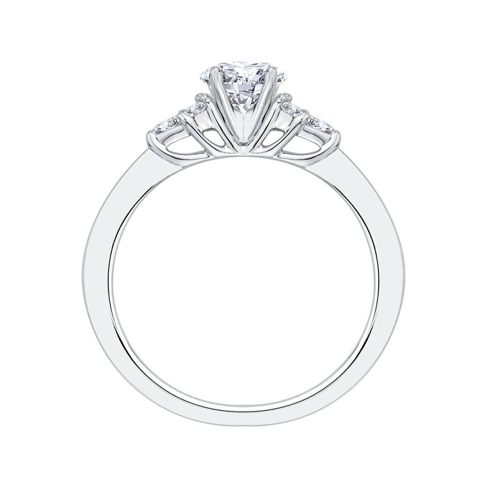 Round Diamond Engagement Ring in 14K White Gold