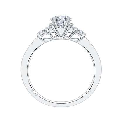 Round Diamond Engagement Ring in 14K White Gold