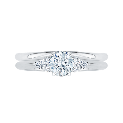 Round Diamond Engagement Ring in 14K White Gold