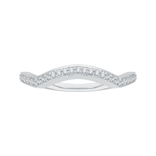 Round Diamond Wedding Band in 14K White Gold