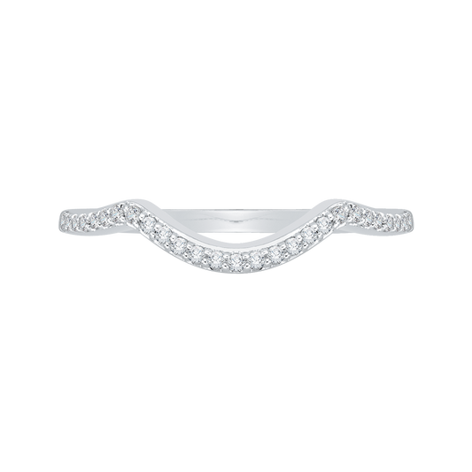 Round Diamond Half-Eternity Wedding Band In 14K White Gold