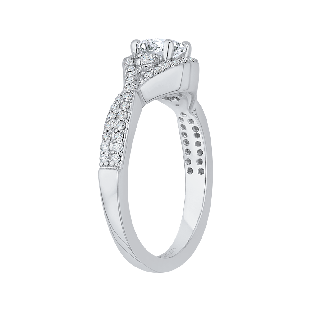 Diamond Engagement Ring Set in 14K White Gold