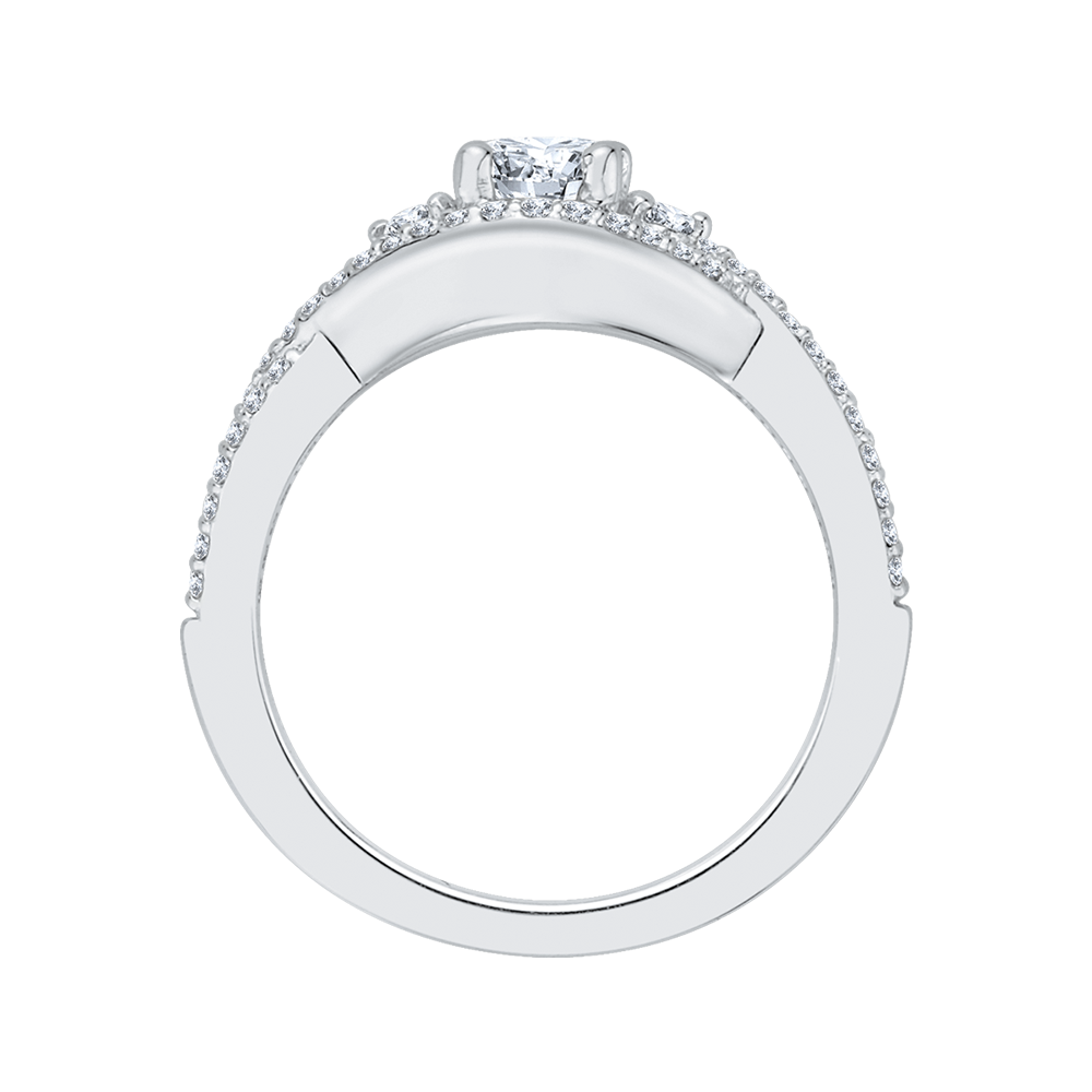 Diamond Engagement Ring Set in 14K White Gold