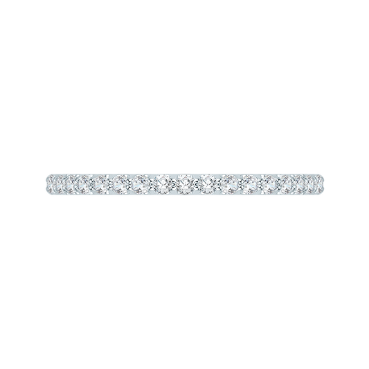Round Diamond Wedding Band in 14K White Gold