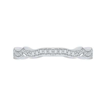 Round Diamond Wedding band in 14K White Gold