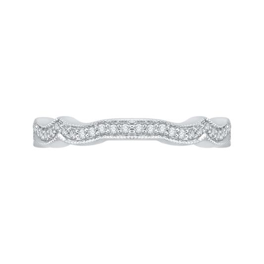 Round Diamond Wedding band in 14K White Gold
