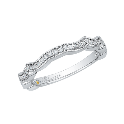 Round Diamond Wedding band in 14K White Gold