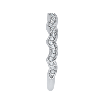 Round Diamond Wedding band in 14K White Gold