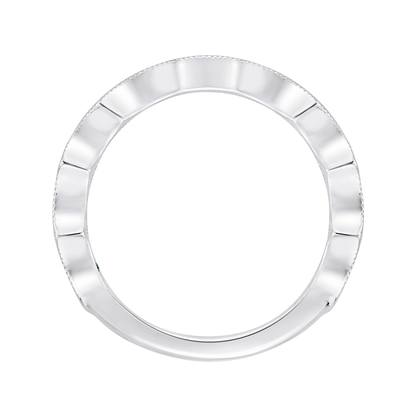 Round Diamond Wedding band in 14K White Gold