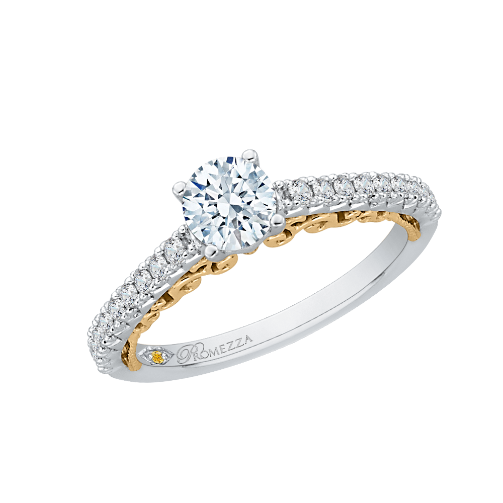 Diamond Engagement Ring in 14K Two Tone Gold