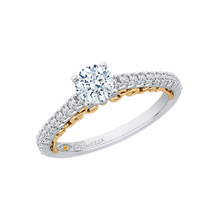 Diamond Engagement Ring in 14K Two Tone Gold