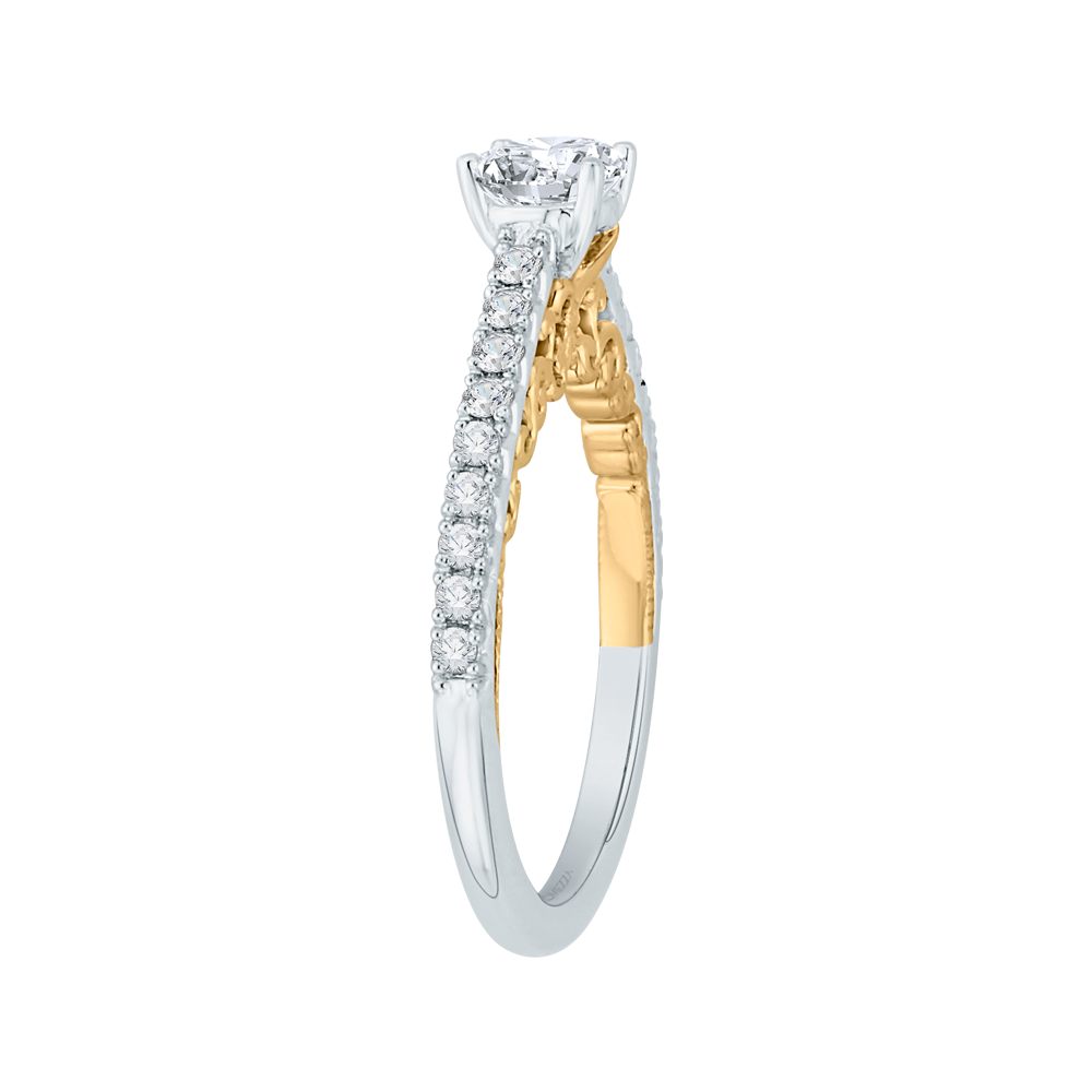 Diamond Engagement Ring in 14K Two Tone Gold