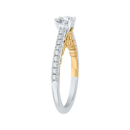 Diamond Engagement Ring in 14K Two Tone Gold