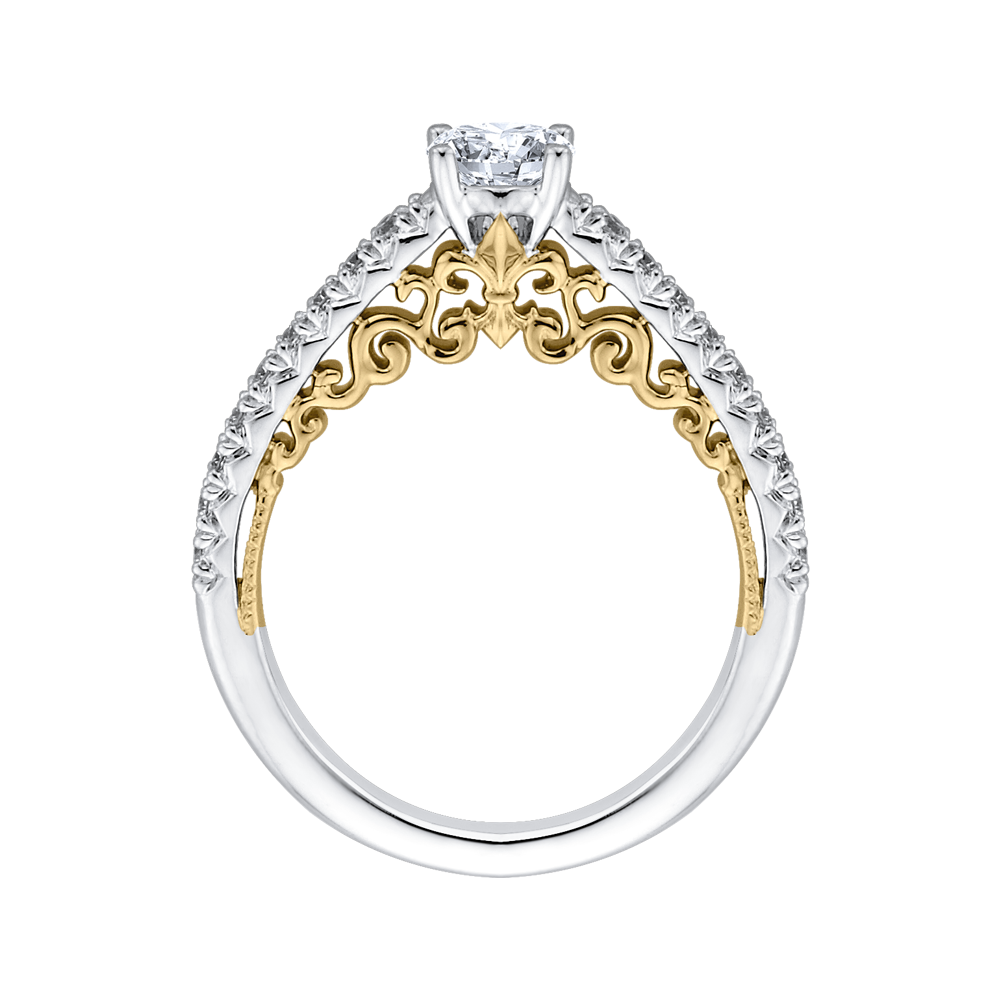 Diamond Engagement Ring in 14K Two Tone Gold