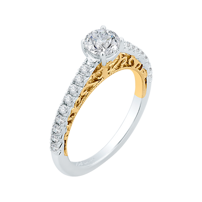 Diamond Engagement Ring in 14K Two Tone Gold