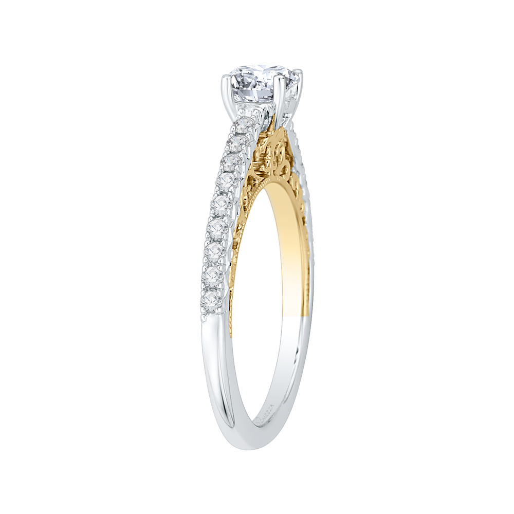 Diamond Engagement Ring in 14K Two Tone Gold