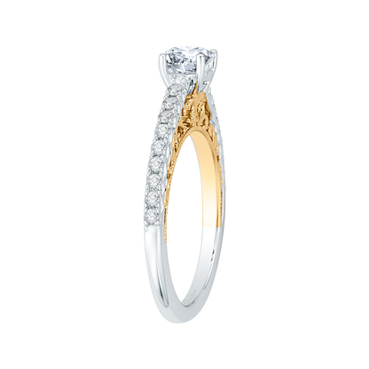 Diamond Engagement Ring in 14K Two Tone Gold