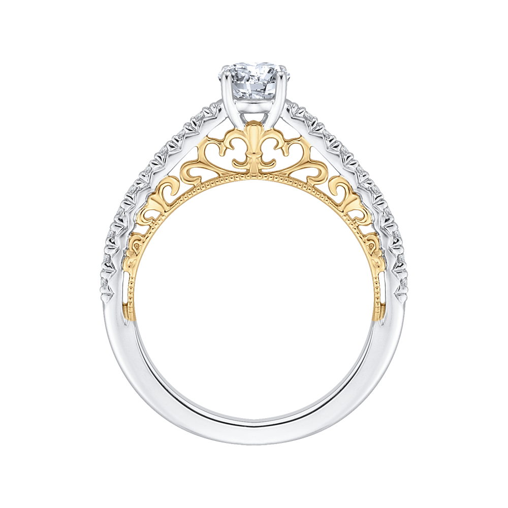 Diamond Engagement Ring in 14K Two Tone Gold