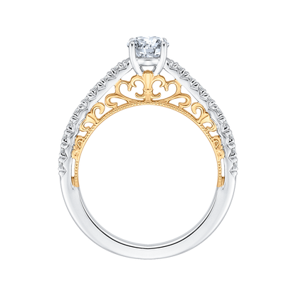 Diamond Engagement Ring in 14K Two Tone Gold