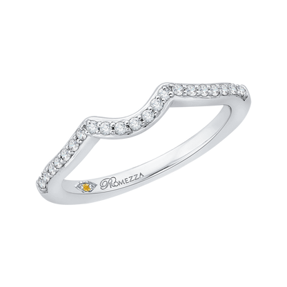 Round Diamond Wedding Band in 14K White Gold