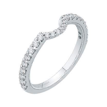 Round Diamond Wedding Band in 14K White Gold