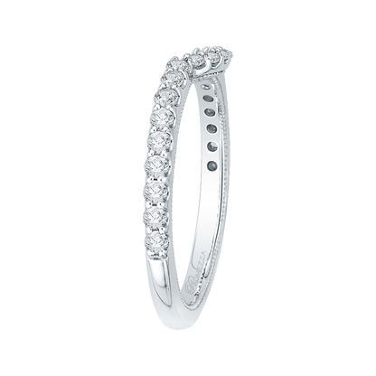 Round Diamond Wedding Band in 14K White Gold
