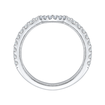 Round Diamond Wedding Band in 14K White Gold